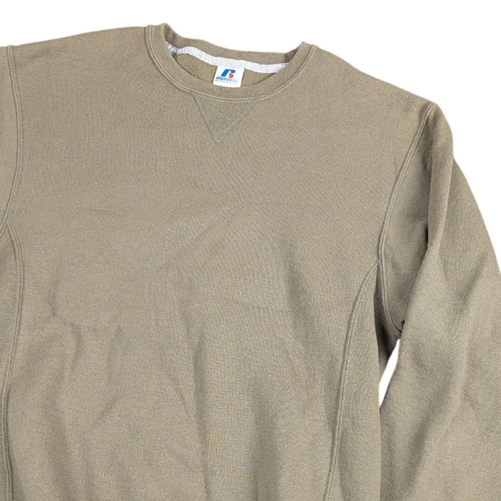 Russell Athletic Crewneck Sweatshirt Olive‎ Brown Mens Medium V-Stitch Fleece